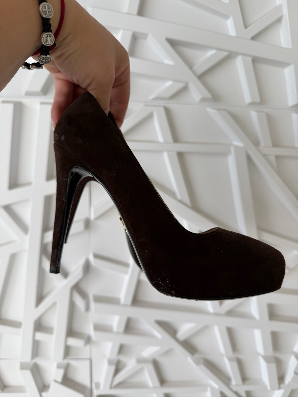 Prada Dark Brown Suede Stiletto Pump